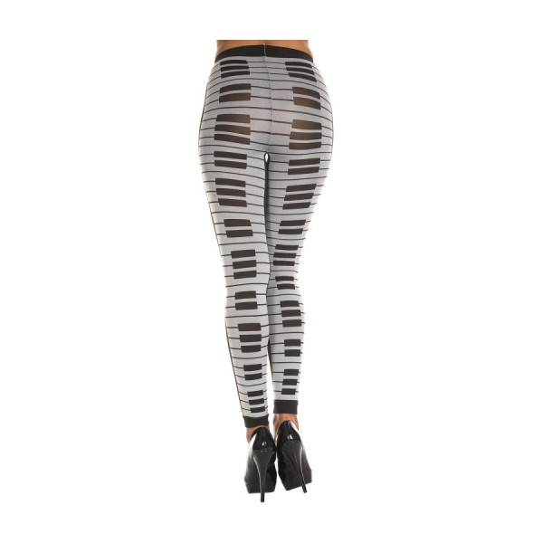 Leggings gris fashion imprimé touches de piano 